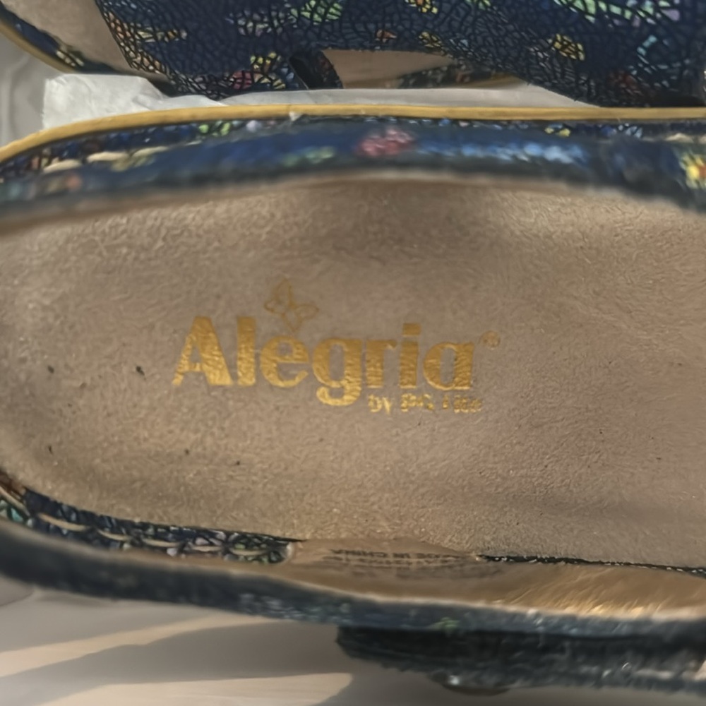 Alegria Women's Blue Multi-Color Sandals - Picture 2 of 7